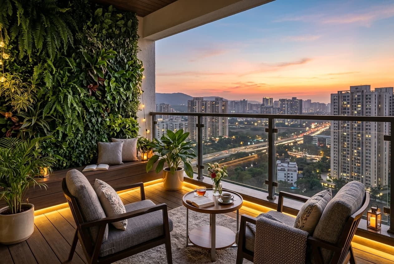 Cozy Open Sky Wooden Deck